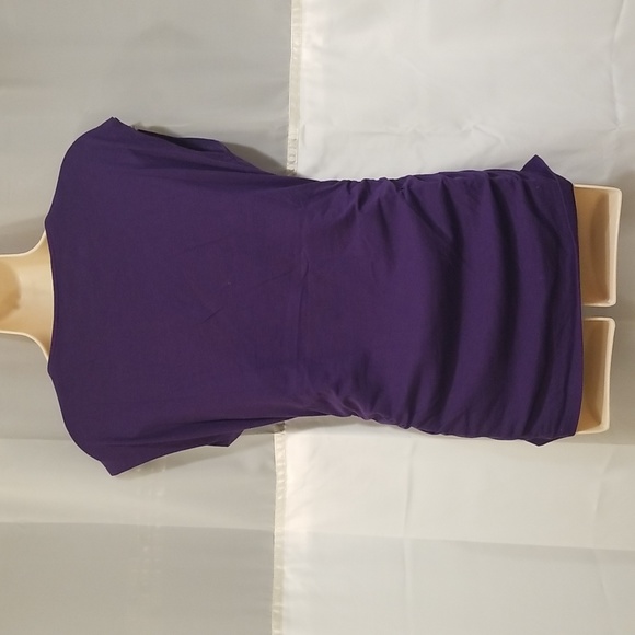 Michael Kors Zipper Shoulder Ruched Top Small - Picture 2 of 7